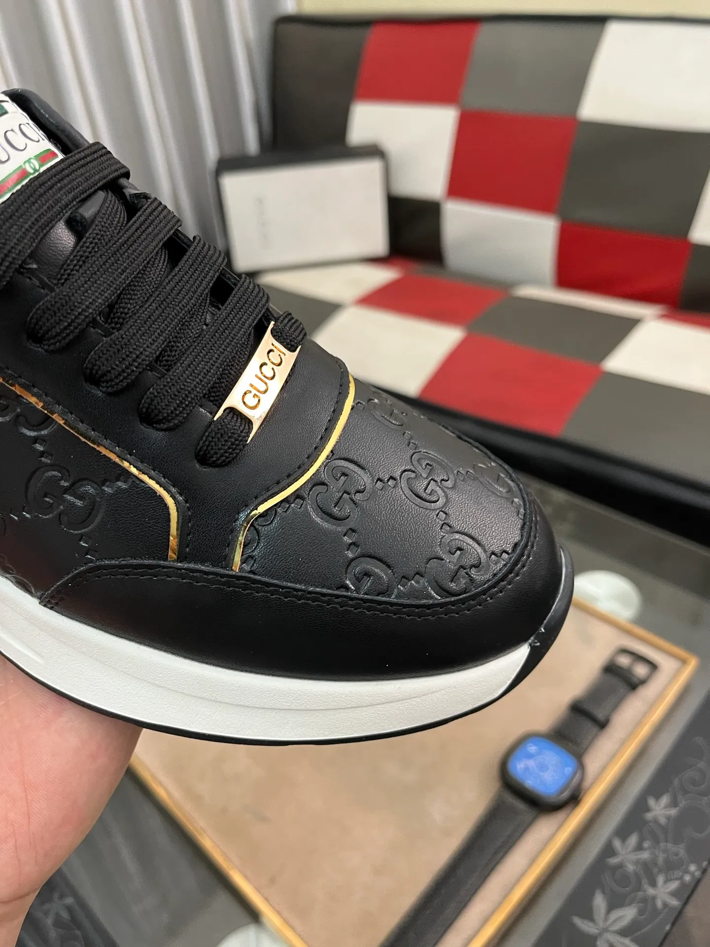 Men's shoes 💰420⌚️⌚️[GUCCI] The latest trendy men's casual shoes, the fabric is made of embossed cowhide imported from Italy, comfortable sheepskin lining + feet, the original outsole is wear-resistant and non-slip, high-level version, exquisite workmanship. Code number: 38-442️⃣Colors available